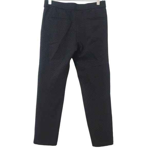 Amanda & Chelsea Ankle Pants Size 6 Black‎ White Slim Stretch Dots Flat Front - Picture 3 of 10